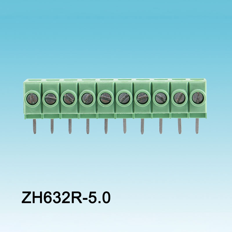 Green Bent Socket PCB Vít Terminal